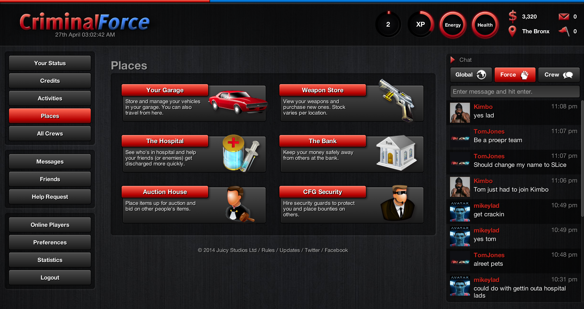 Criminal Force at Top Web Games