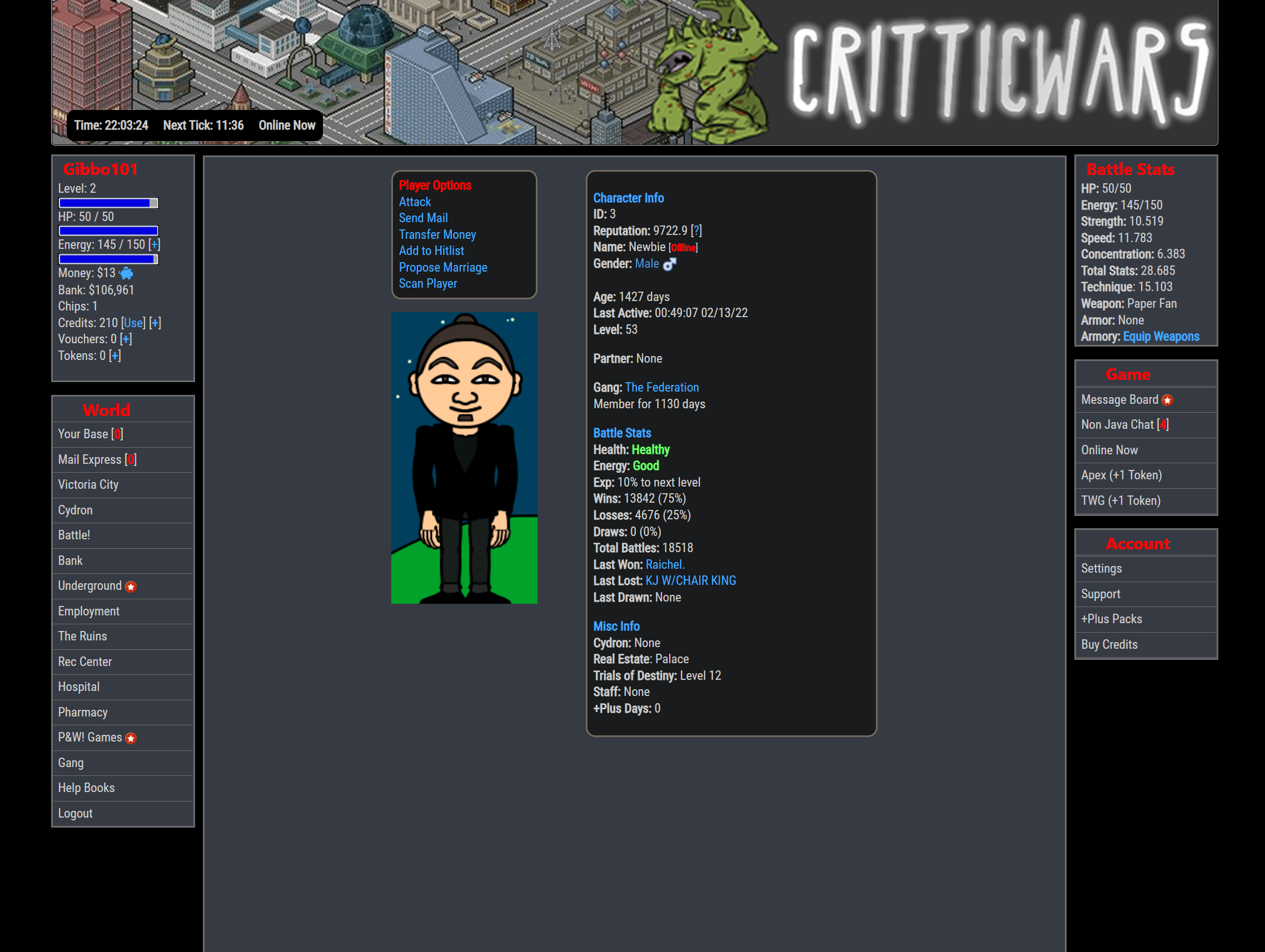 CritticWars at Top Web Games