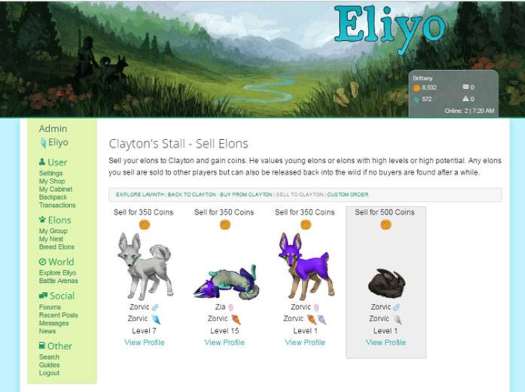 Eliyo Virtual Pet Site