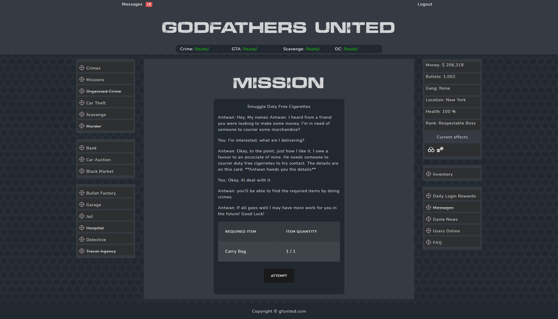 Godfathers United at Top Web Games