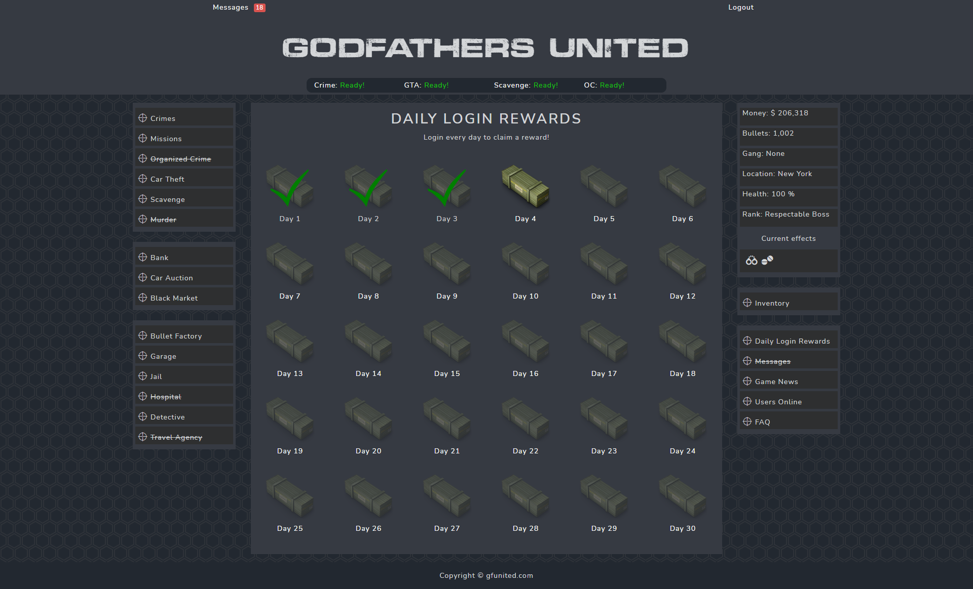 Godfathers United at Top Web Games