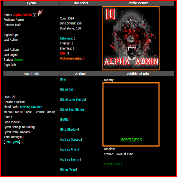 Howl Of The Lycans at Top Web Games