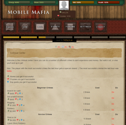 Mobile Mafia at Top Web Games