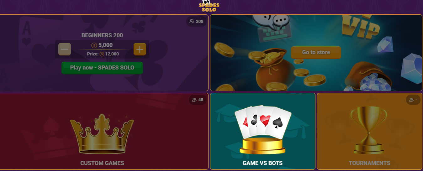 Vip spades top web games