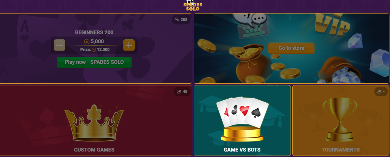 VIP Spades at Top Web Games