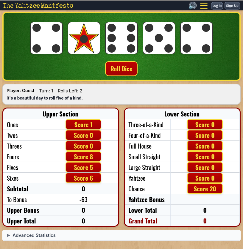 The Yahtzee Manifesto