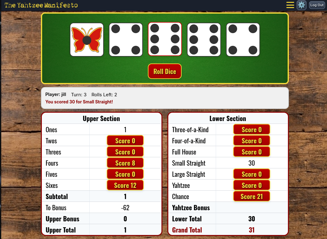 The Yahtzee Manifesto at Top Web Games